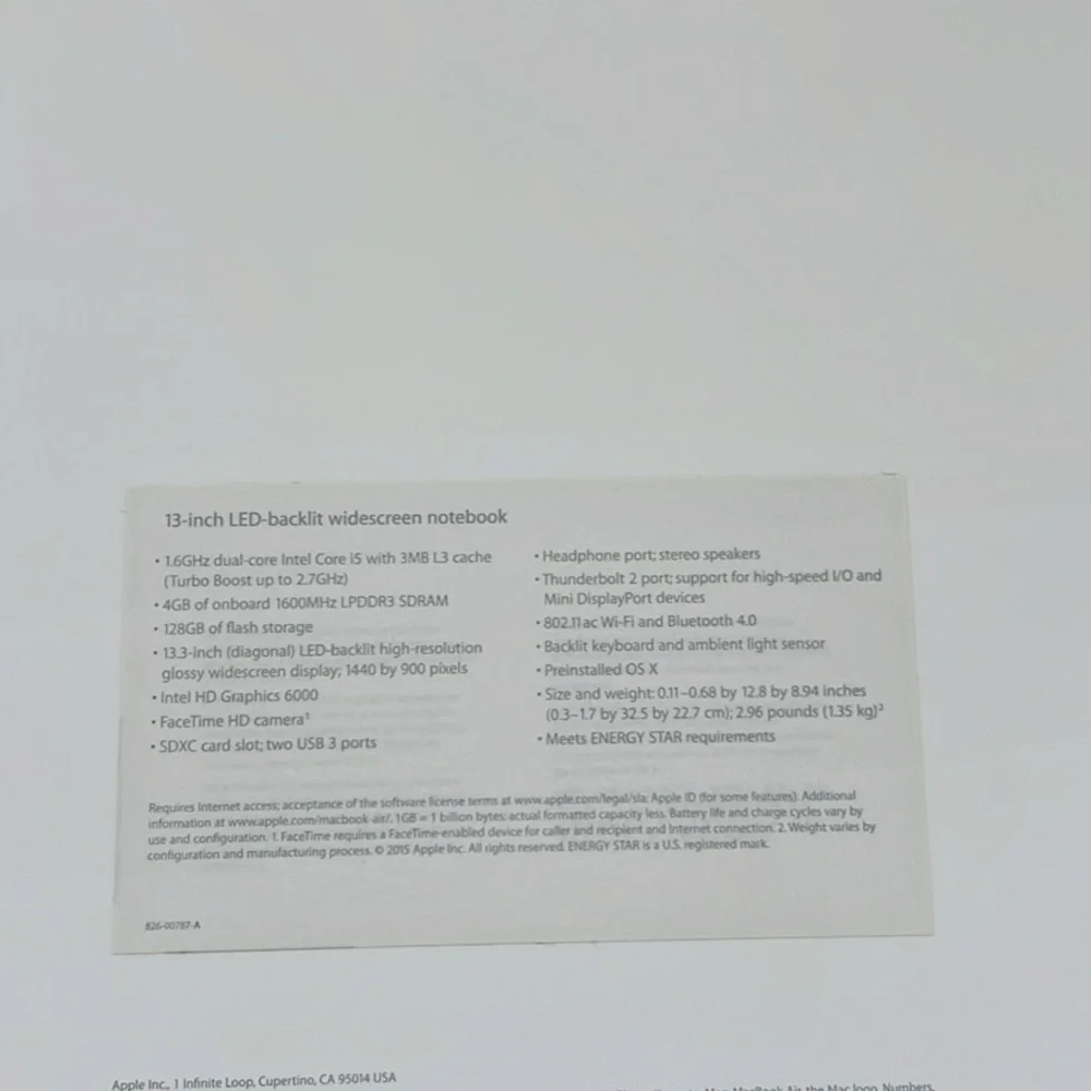 Apple MacBook Air notebook A1466